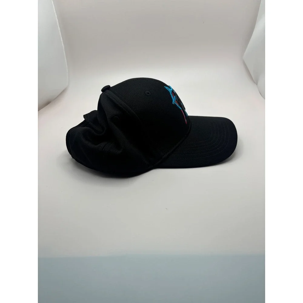 OC Sports Miami Marlins Youth Baseball Cap Black Mesh Adjustable Team MLB Hat